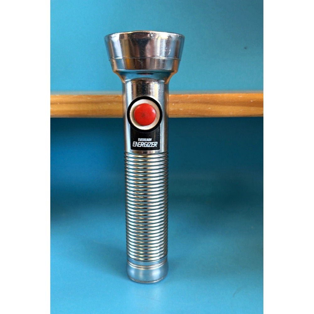 Vintage Energizer Metal Flashlight Battery Powered Incandescent Handheld Loop